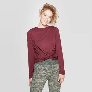 NWT long sleeve burgundy twist top
